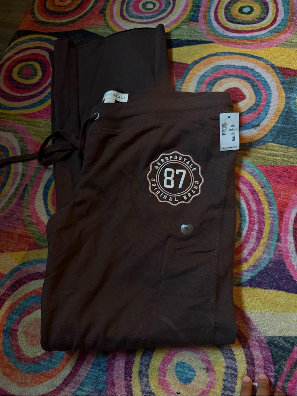 Aeropostale Men's Brown 87 Logo Sweatpants